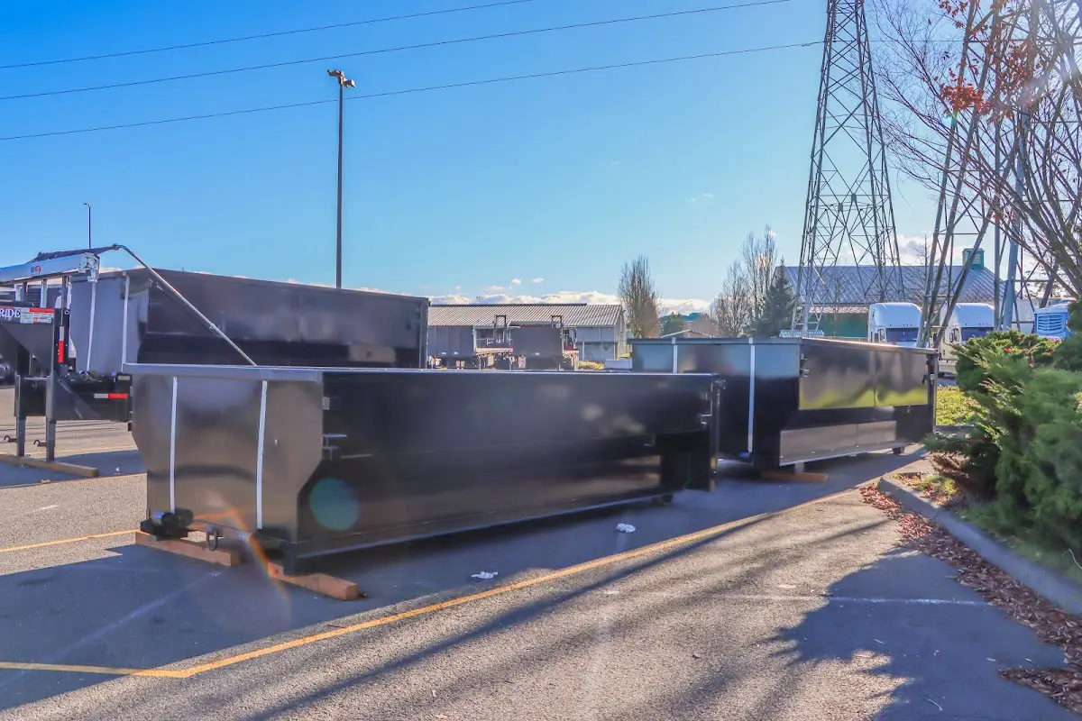 Roll-off dumpster ready for waste disposal at job site for Estate Cleanout Dumpster Rental in Pembroke Park